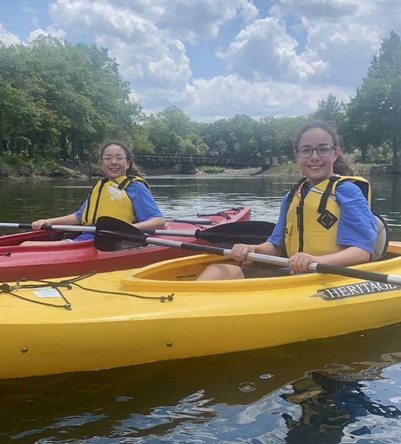 Youth Adventure Campers in Kayaks